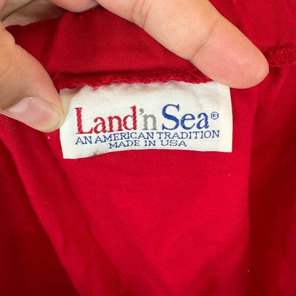 Vintage Land 'n Sea Red Elastic Waist Midi Skirt Size Large - Picture 3 of 4